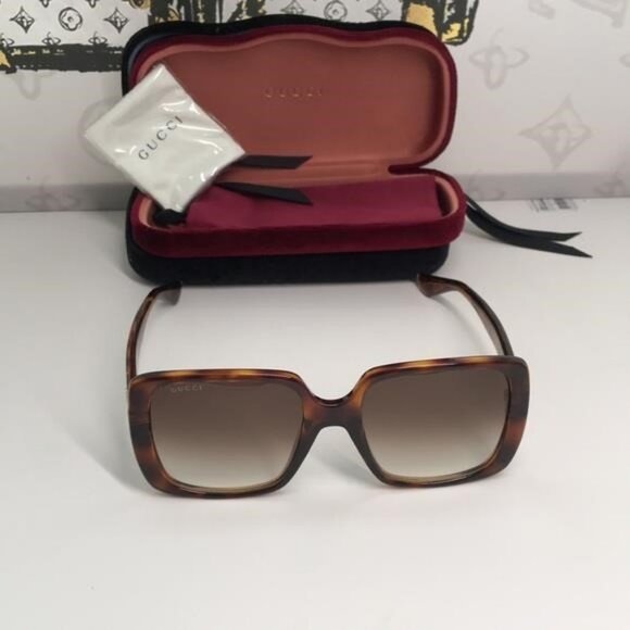 New Authentic Gucci Sunglasses GG0632S 002 Havana/Brown Gradient 56-20-145mm - Picture 7 of 11